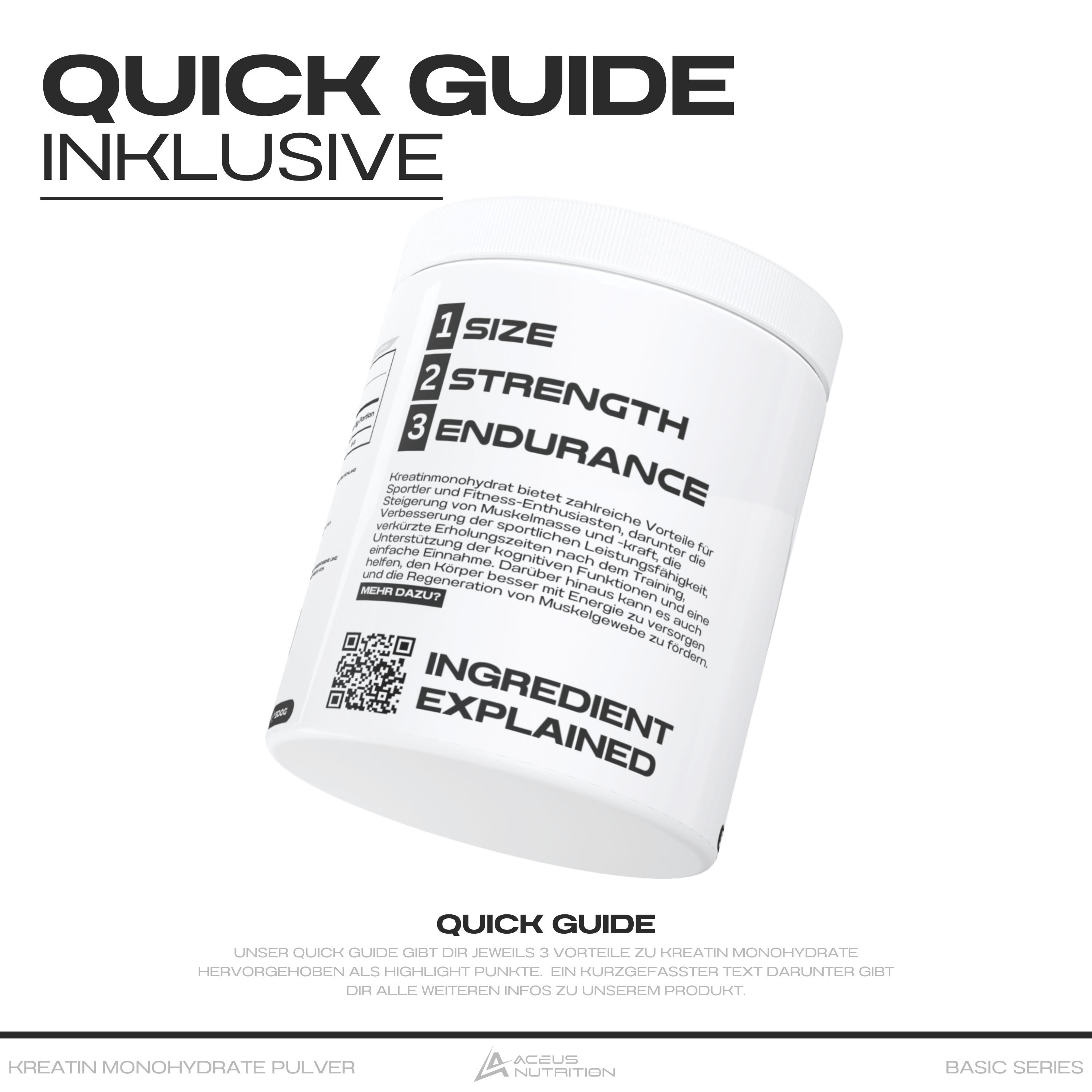 KREATIN MONOHYDRATE - Aceus Nutrition