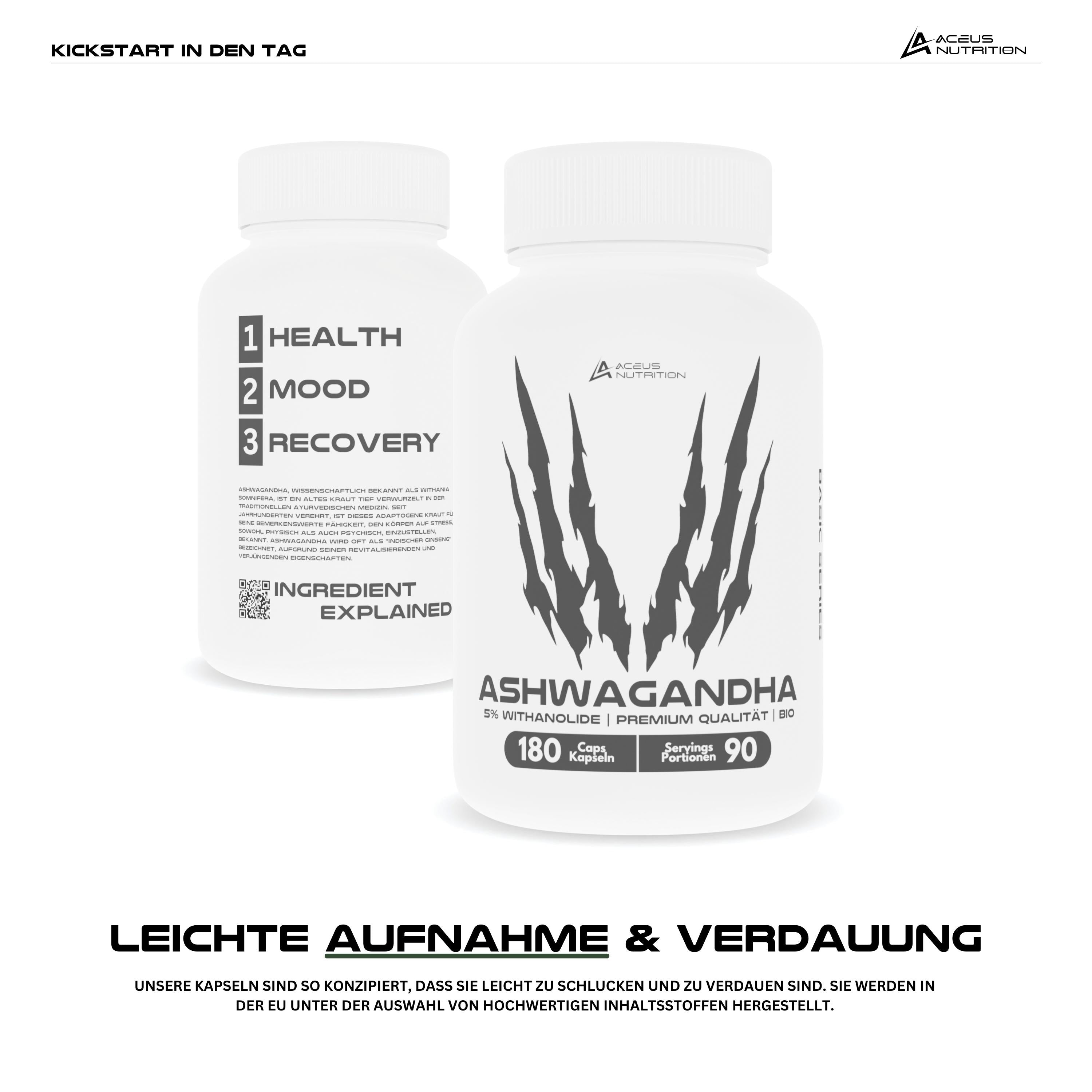 Ashwagandha Kapseln Verpackung Vorderansicht