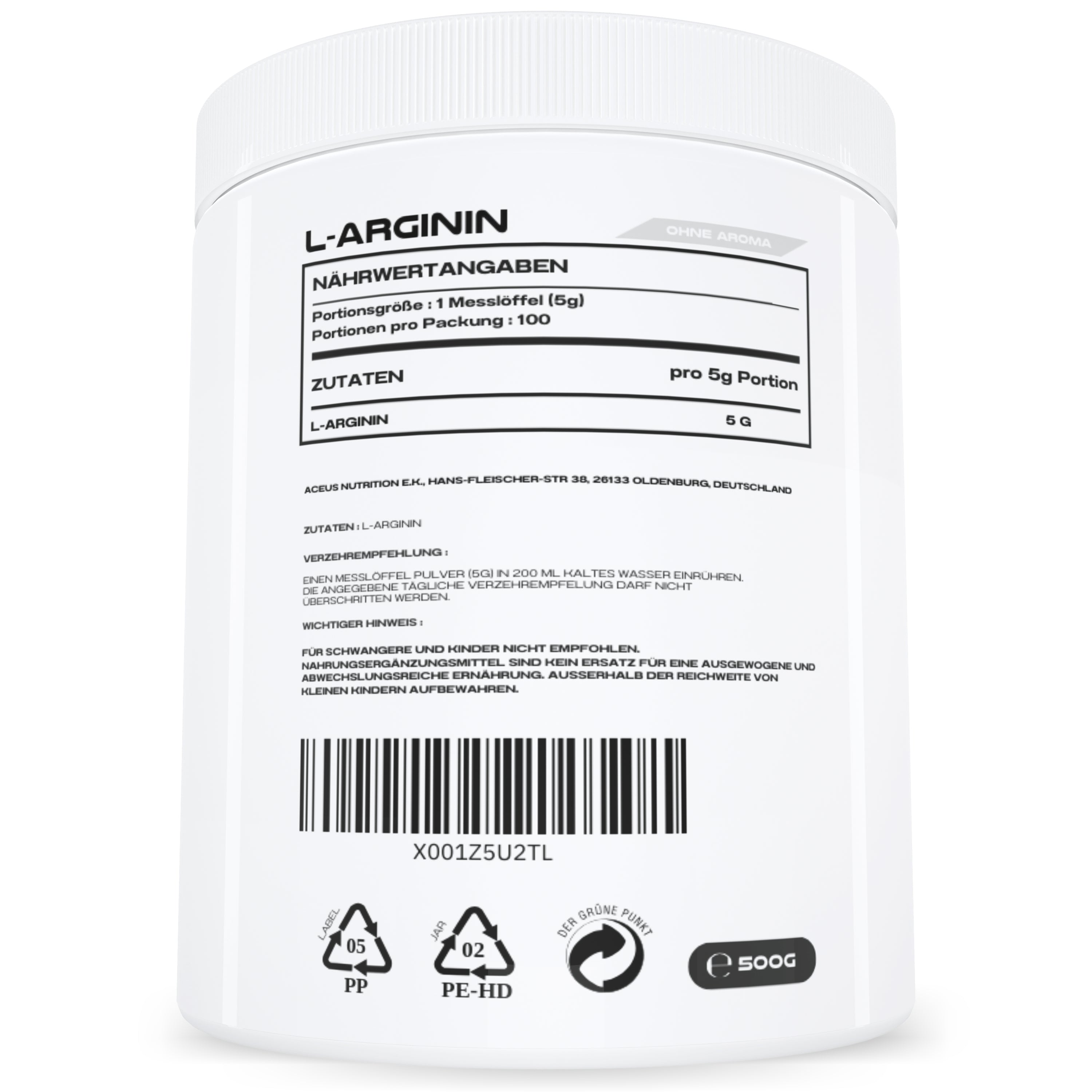 L ARGININ - Aceus Nutrition