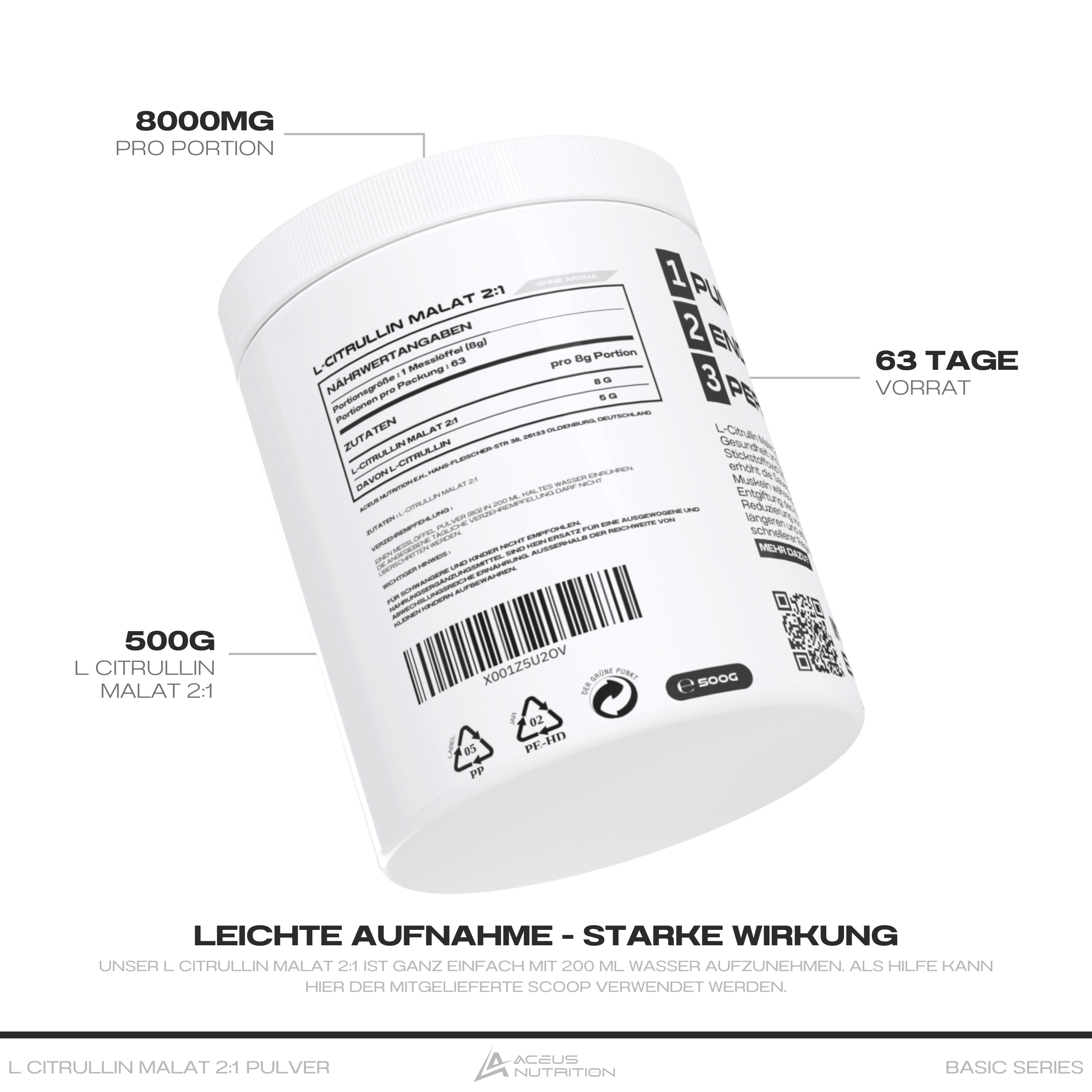 L CITRULLIN MALAT 2:1 - Aceus Nutrition