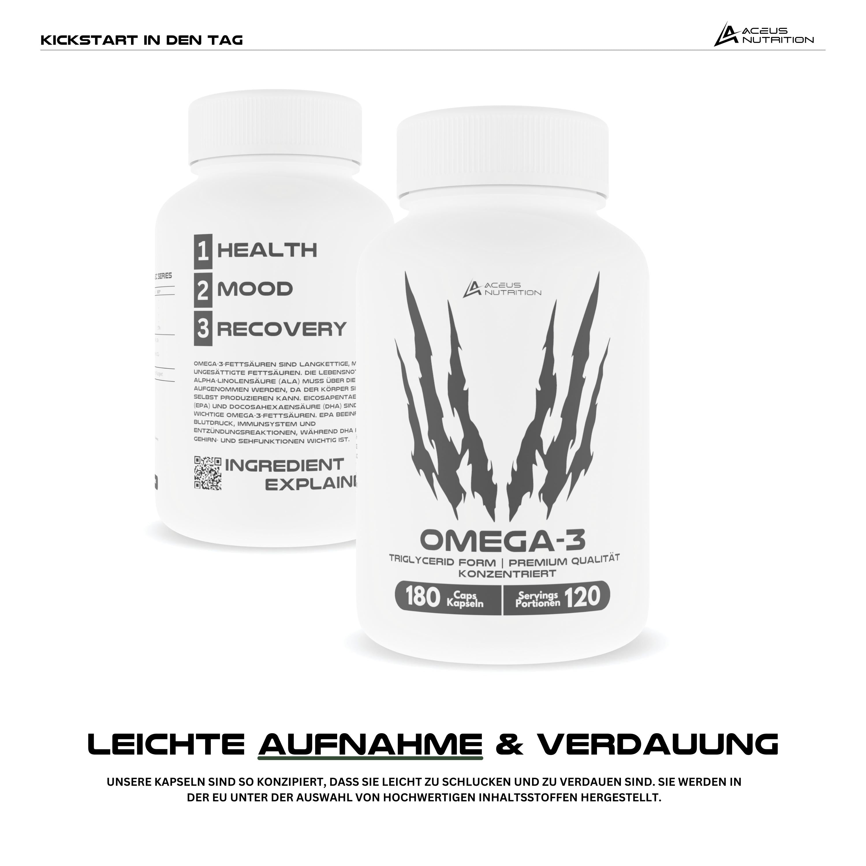 Vorderansicht der Omega-3 Kapseln Verpackung